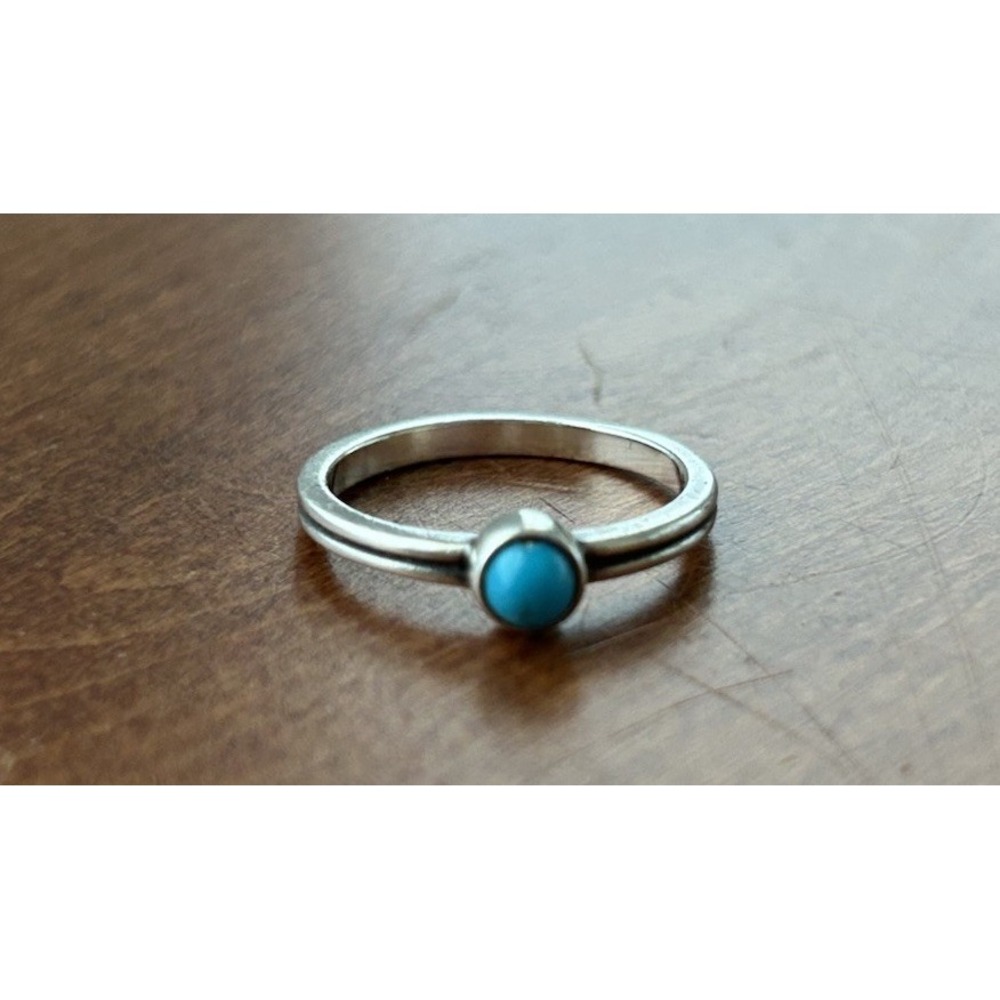 James Avery Sterling Silver 925 Turquoise Stacking Ring Size 6.5 Retired